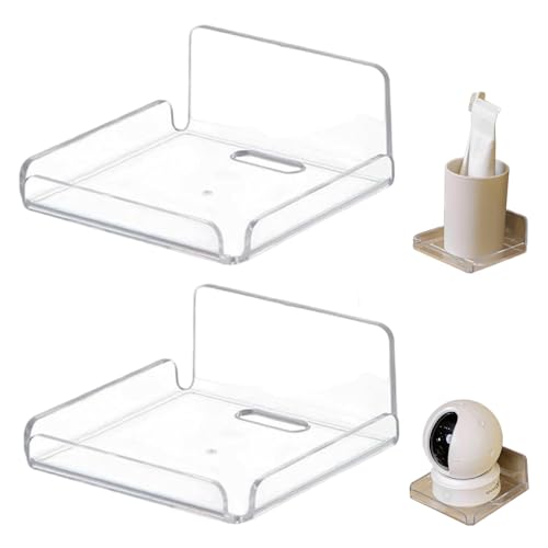 Pfjsseey 2Pcs Mini Floating Shelf Multi-Functional Adhesive Floating Shelves 4x4 Inch Small Wall Mount Shelf Security Cameras Picture Toy Clear Display Stand for Home Decor Pfjsseey 2Pcs Mini Floating Shelf Multi-Functional Adhesive Floating Shelves 4x4 Inch Small Wall Mount Shelf Security Cameras Picture Toy Clear Display Stand for Home Decor von Pfjsseey