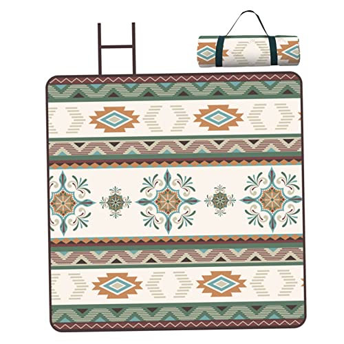 Pfjsseey Stranddecke extra große Picknickdecke wasserdichte Sandfeste Strandmatte für Camping 79x79 Zoll Decke von Pfjsseey