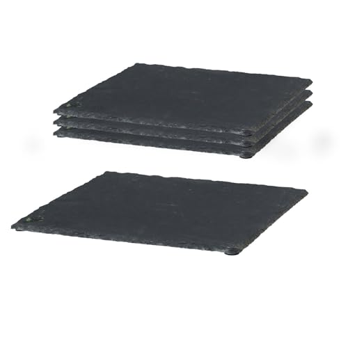 Pflanzen Kölle Schiefer-Dekoplatte, 4er-Set, Anthrazit, 30 x 30 x 0,5 cm von Pflanzen Kölle
