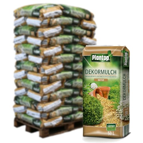 Plantop Dekormulch Natur, 1950 l gesamt, 39 Sack á 50 l, Palettenware ohne zusätzliche Versandkosten von Pflanzen Kölle