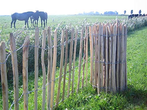 Staketenzaun aus Kastanienholz - Handw. Qualitätsarbeit - Lattenabstand 8cm - 120x460cm [3679] von PflanzenFuchs