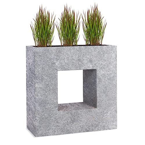 Pflanzwerk® Pflanzkübel Vista Lava Hellgrau 66x66x28cm Blumentopf *Frostbeständige Blumenkübel* *UV-Schutz* *Premium Pflanzenkübel Qualität* von Pflanzwerk