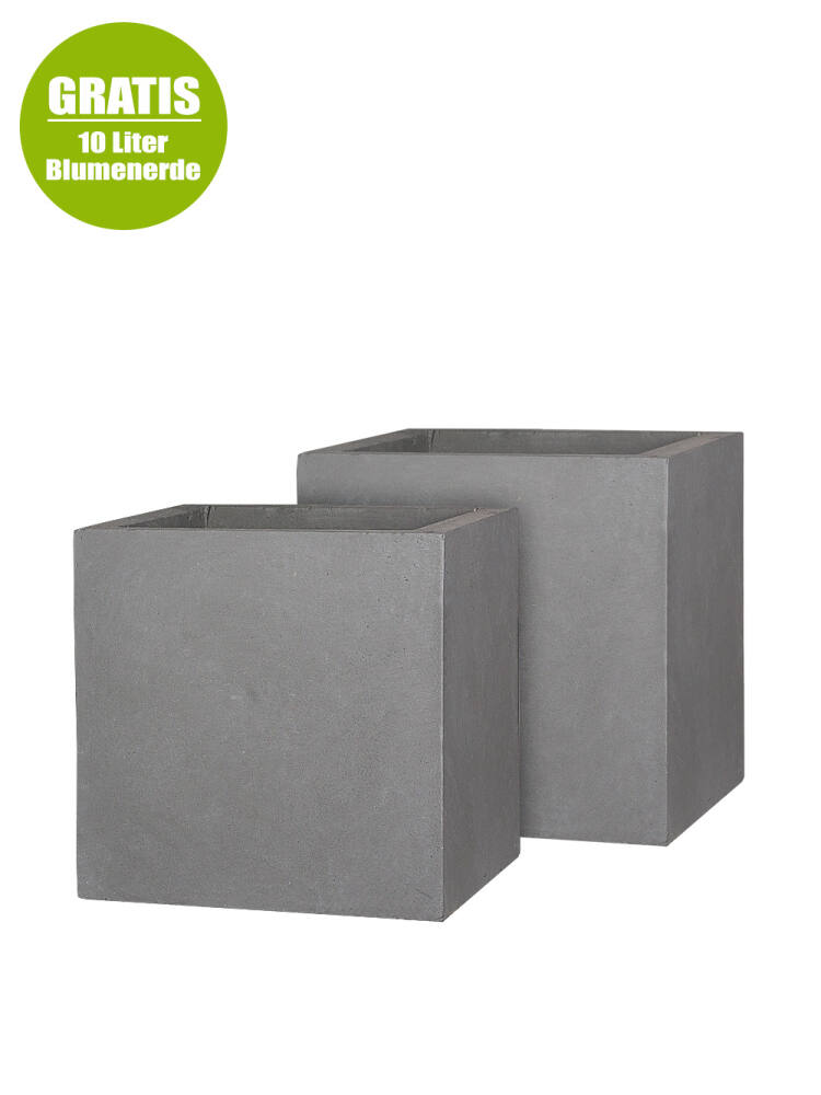 Pflanzkübel 2er Set CUBE (Grau) von Pflanzwerk