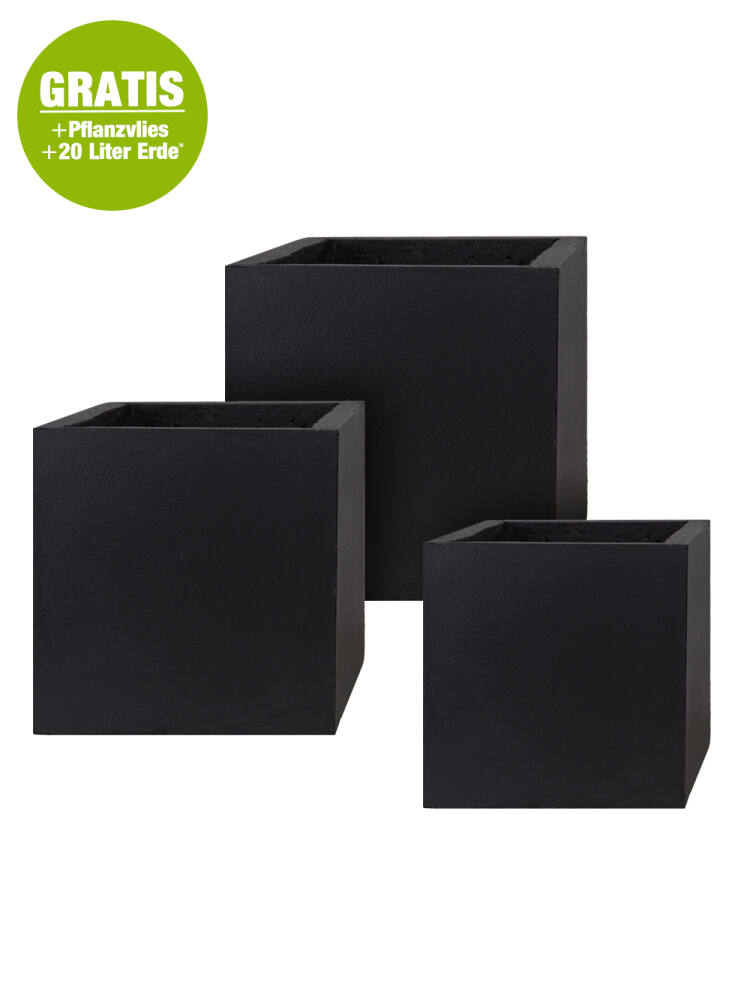 Pflanzkübel 3er Set CUBE (Anthrazit) von Pflanzwerk