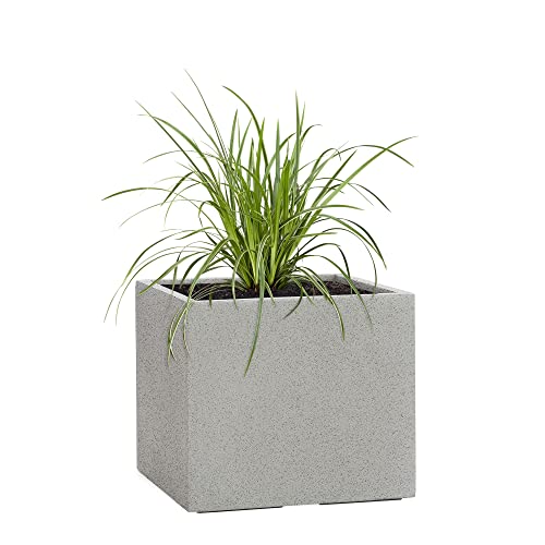Pflanzwerk® Pflanzkübel Cube 23x23x23cm Granit Grau Frostbeständiger Blumenkübel* *UV-Schutz* *Qualitätsware* von Pflanzwerk