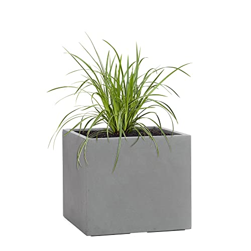 Pflanzwerk® Pflanzkübel Cube Grau 38x44x44cm *Frostbeständiger Blumenkübel* *UV-Schutz* *Qualitätsware* von Pflanzwerk