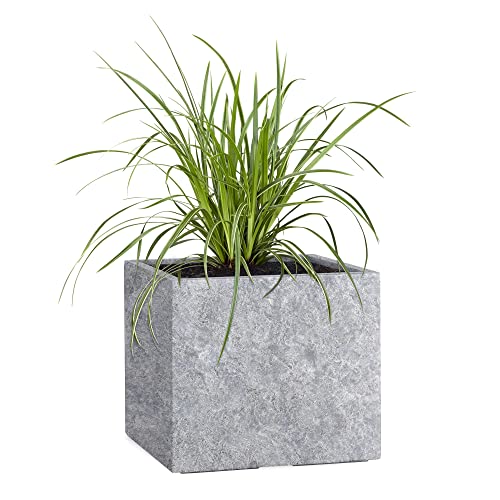 Pflanzwerk® Pflanzkübel Cube Lava Hellgrau 28x28x28cm Blumentopf *Frostbeständige Blumenkübel* *UV-Schutz* *Premium Pflanzenkübel Qualität* von Pflanzwerk
