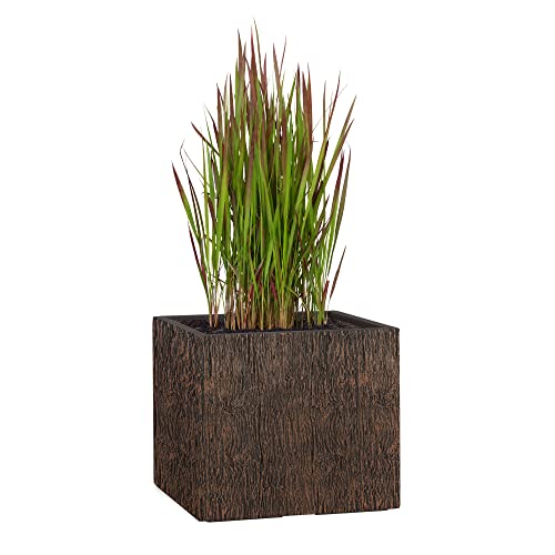 Pflanzwerk® Pflanzkübel Cube Wood Braun 30x34x34cm *Frostbeständig* *UV-Schutz* *Qualitätsware* von Pflanzwerk
