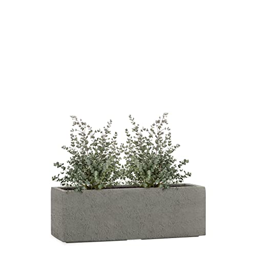 Pflanzwerk® Pflanzkübel Fiberglas Lava GRAU TUB 17x50x17cm *Frostbeständige Blumenkübel* *Deutsche Premiumqualität* *Lotus-Effekt Imprägnierung* von Pflanzwerk