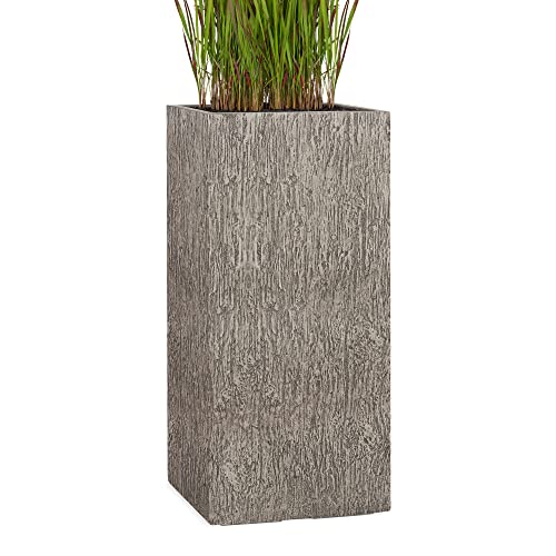 Pflanzwerk® Pflanzkübel Fiberglas Tower Wood Grau 70x33x33cm XXL *Frostbeständig* *UV-Schutz* *Qualitätsware* von Pflanzwerk