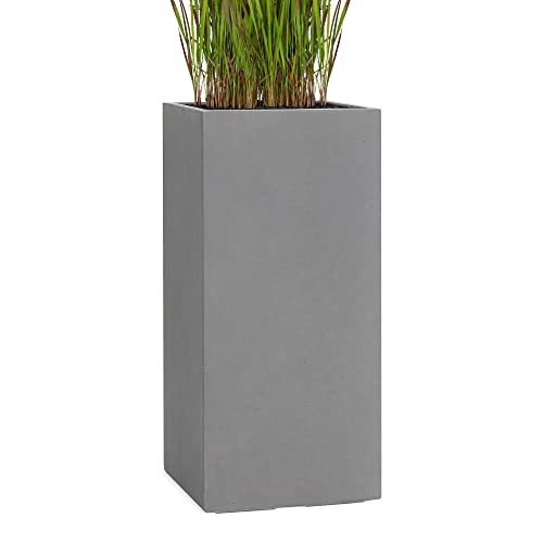 Pflanzwerk® Pflanzkübel Fiberglas XXL Tower Grau 100x50x50cm *Frostbeständiger Blumenkübel* *UV-Schutz* *Qualitätsware* von Pflanzwerk