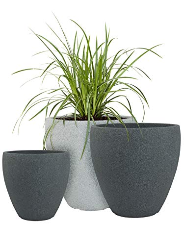 Pflanzwerk® Pflanzkübel Kunststoff Cup Anthrazit Ø40cm Blumentopf *Frostbeständige Blumenkübel* *100% ÖKOLOGISCH* *2 Jahre GARANTIE* *Premium Pflanzenkübel Qualität* von Pflanzwerk