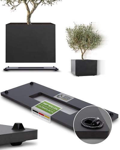 Pflanzwerk Pflanzkübel Untersetzer - Ultraflacher Designer Pflanzenroller - 80 x 28cm - Eckig und rund für alle Blumentöpfe & Blumenkübel - Indoor & Outdoor Gefäßroller - 2 Jahre Garantie von Pflanzwerk