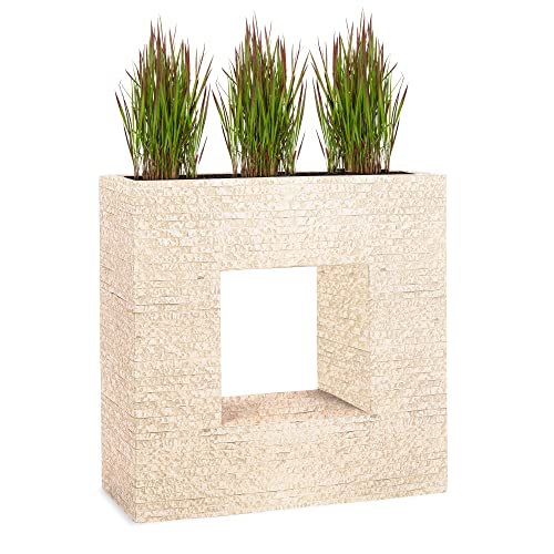 Pflanzwerk® Pflanzkübel Vista Antik Sand 66x66x28cm *Frostbeständiger Blumenkübel* *UV-Schutz* *Qualitätsware* von Pflanzwerk