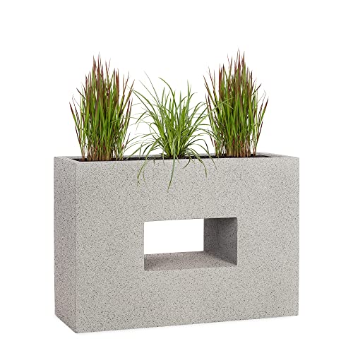 Pflanzwerk® Pflanzkübel Vista Granit Grau 52x75x27cm *Frostbeständiger Blumenkübel* *UV-Schutz* *Qualitätsware* von Pflanzwerk