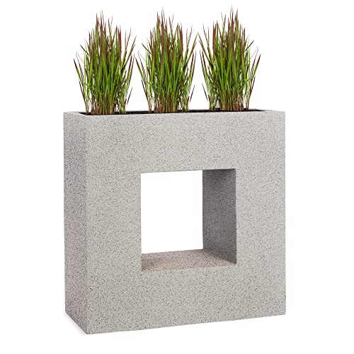 Pflanzwerk® Pflanzkübel Vista Granit Grau 66x66x28cm *Frostbeständiger Blumenkübel* *UV-Schutz* *Qualitätsware* von Pflanzwerk