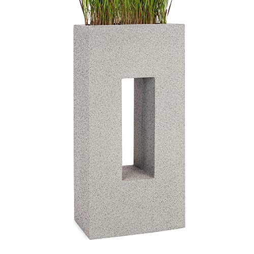 Pflanzwerk® Pflanzkübel Vista Granit Grau 92x45x27cm *Frostbeständiger Blumenkübel* *UV-Schutz* *Qualitätsware* von Pflanzwerk