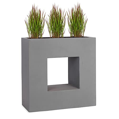 Pflanzwerk® Pflanzkübel Vista Grau 66x66x28cm *Frostbeständiger Blumenkübel* *UV-Schutz* *Qualitätsware* von Pflanzwerk