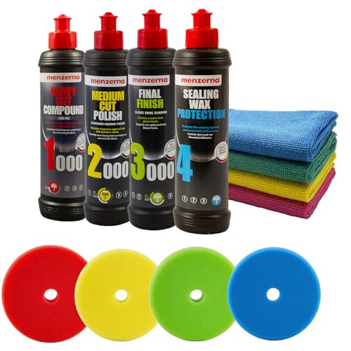 Autopolitur Set - Heavy Cut Compound 1000 + Medium Cut 2000 + Final Finish 3000 + Sealing Wax + 4 x PP-Pads 125/140 + 4 x Poliertücher Autopolitur Set - Heavy Cut Compound 1000 + Medium Cut 2000 + Final Finish 3000 + Sealing Wax + 4 x PP-Pads 125/140 + 4 x Poliertücher von Pflegen und Polieren