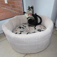 Katzenkorb, Hundekorb, Katzen - Oder Hundebett, Katzenkörbchen, Runder Korb, Nestchen, Kissen, Donut, Aus Robustem Möbelstoff, Geschenkidee von Pfoetchenstube