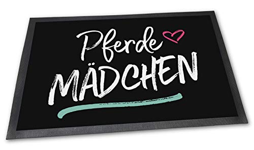 Fußmatte mit lustigem Spruch - Pferdemädchen - Geschenkidee für die Pferdefreundin - gummierte Rückseite, rutschfest - 90 x 60 cm von PfotenSchild