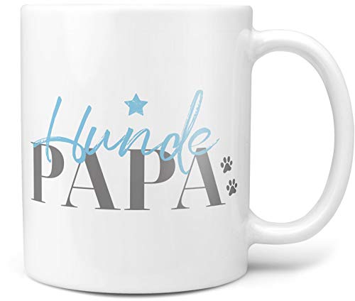 Tasse mit lustigem Spruch - Hundepapa - Persönliche Geschenkidee für den Hundebesitzer - Kaffeetasse für Hundefreunde von PfotenSchild