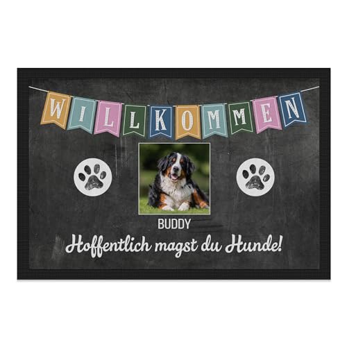 PfotenSchild personalisierte Fußmatte mit eigenem Hund selbst gestalten - Hoffentlich magst du Hunde - individuell mit Foto & Hundename für Hundebesitzer - 60 x 40 cm PfotenSchild personalisierte Fußmatte mit eigenem Hund selbst gestalten - Hoffentlich magst du Hunde - individuell mit Foto & Hundename für Hundebesitzer - 60 x 40 cm von PfotenSchild
