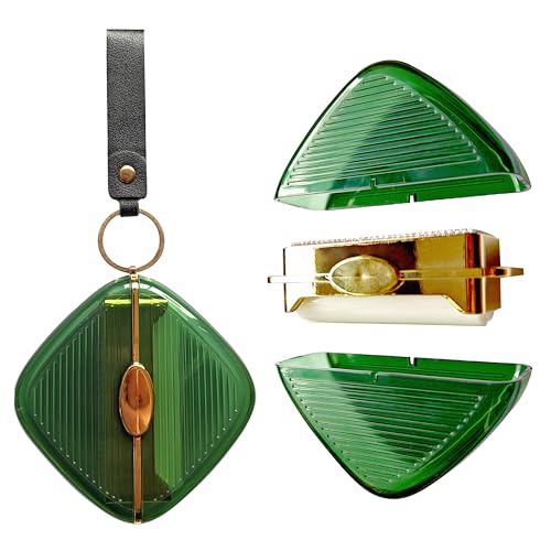 Pfotenolymp Tragbarer Reise Fusselroller mit Abdeckung - Klebriger Fusselroller für Tierhaare - Waschbar, Wiederverwendbar 2-in-1 Brush and Rolle mit Gel - Haustierhaarentferner - 9x9x4 cm (Grün) von Pfotenolymp