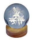 Pfrontenschmuck Glaskugel mit edlem Holzsockel und elektr. Beleuchtung ca. 8cm Lampe Edelweiß von Pfrontenschmuck
