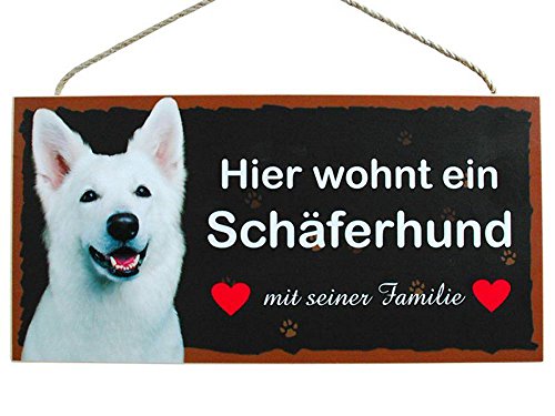 Hund Türschild Hier wohnt ein Schäferhund weiß aus Holz Hundeschild Schild deutsche Herstellung Hund Türschild Hier wohnt ein Schäferhund weiß aus Holz Hundeschild Schild deutsche Herstellung von Pfronten