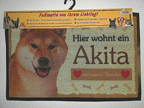 Pfronten Fußmatte Akita (2), Fußabtreter, Türvorleger, Türmatte wetterfest, Hund von Pfronten