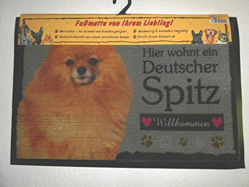 Pfronten Fußmatte Deutscher Spitz (18), Fußabtreter, Türvorleger, Türmatte Hund wetterfest von Pfronten