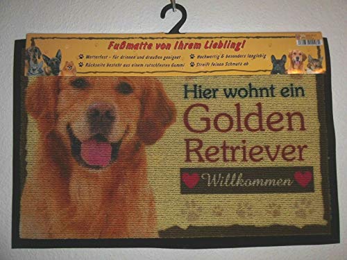 Pfronten Fußmatte Golden Retriever (21), Fußabtreter, Türvorleger, Türmatte Hund wetterfest von Pfronten