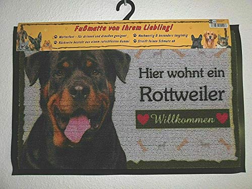 Pfronten Fußmatte Rottweiler (42), Fußabtreter, Türvorleger, Türmatte wetterfest, Hund von Pfronten