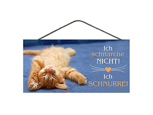 Pfronten Holzschild Ich schnarche Nicht! Ich schnurre! (51) Spruchschild, Wandschild, Türschild, Schild aus Holz von Pfronten