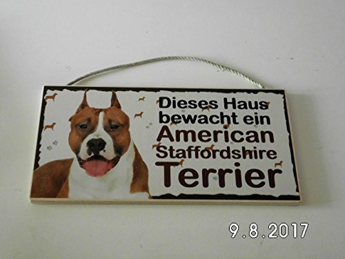 Türschild American Staffordshire Terrier (3) aus Holz Schild Hund deutsche Herstellung von Pfrontenschmuck