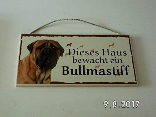 Türschild Bullmastiff (13) aus Holz Schild Hund deutsche Herstellung von Pfrontenschmuck