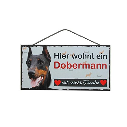 Türschild Dobermann (24) aus Holz Schild Hund deutsche Herstellung von Pfrontenschmuck