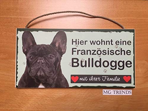 Türschild Französische Bulldogge (25) aus Holz Schild Hund deutsche Herstellung von Pfrontenschmuck