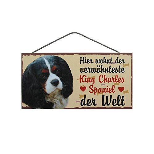 Türschild King Charles Spaniel Pudel (37) aus Holz Schild Hund deutsche Herstellung von Pfrontenschmuck