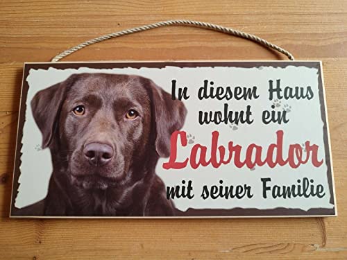 Türschild Labrador (39) aus Holz Schild Hund deutsche Herstellung von Pfrontenschmuck