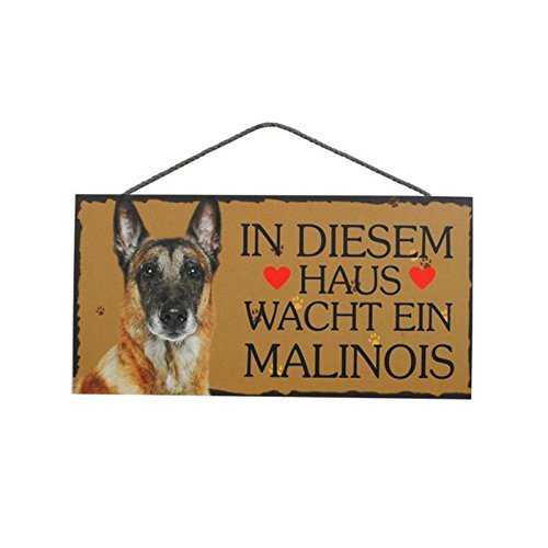 Türschild Malinois (41) aus Holz Schild Hund deutsche Herstellung von Pfrontenschmuck