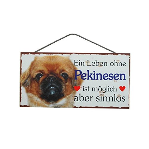 Türschild Pekinese (47) aus Holz Schild Hund deutsche Herstellung von Pfrontenschmuck
