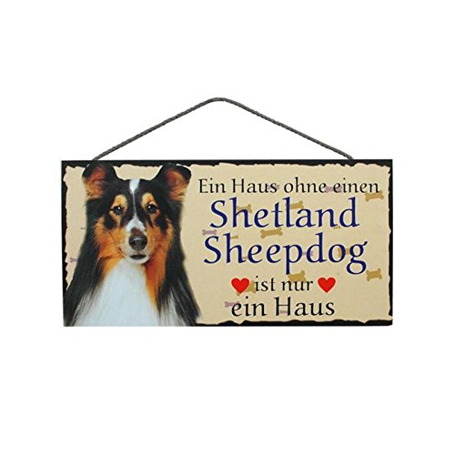 Türschild Shetland Sheepdog (56) aus Holz Schild Hund deutsche Herstellung von Pfrontenschmuck