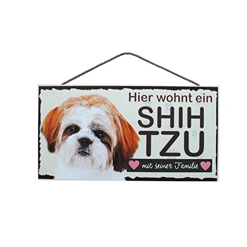 Türschild Shih Tzu (57) aus Holz Schild Hund deutsche Herstellung von Pfrontenschmuck
