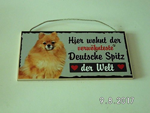 Türschild Spitz (23) aus Holz Schild Hund deutsche Herstellung von Pfrontenschmuck