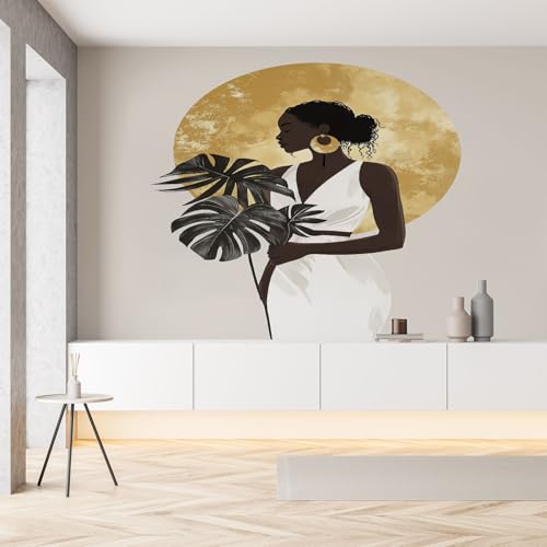 Afrikanische Frau Monstera Gold Mond Wandtapete Selbstklebende Elegante Afro-Dekor Aesthetic Fototapete Seide Tapete 3D Effekt 200x140 cm Panorama Tapete Wanddeko Tapeten Wohnzimmer Kinderzimmer Afrikanische Frau Monstera Gold Mond Wandtapete Selbstklebende Elegante Afro-Dekor Aesthetic Fototapete Seide Tapete 3D Effekt 200x140 cm Panorama Tapete Wanddeko Tapeten Wohnzimmer Kinderzimmer von Pggong