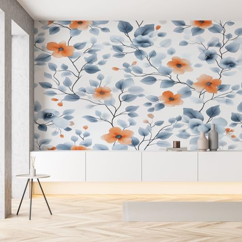 Bauernhaus Wildblumen Blütenblatt Seide Tapete Wohnzimmer Vintage Floral Pflanze Fototapete Wallpaper 450x315 cm Wandtapete Selbstklebende Tapeten 3D Effekt Panorama Wanddeko Schlafzimmer von Pggong