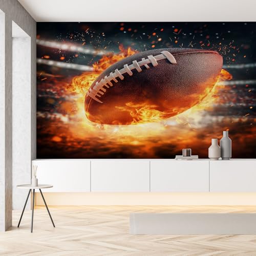 Flammen Rugby Fußball Fototapete 3D Effekt Fußballplatz Sportspiel Fantasy Wandtapete Selbstklebende Tapeten 300x210 cm Wandtapete Tapete Wohnzimmer Panorama Wanddeko Kinderzimmer Dekoration Flammen Rugby Fußball Fototapete 3D Effekt Fußballplatz Sportspiel Fantasy Wandtapete Selbstklebende Tapeten 300x210 cm Wandtapete Tapete Wohnzimmer Panorama Wanddeko Kinderzimmer Dekoration von Pggong