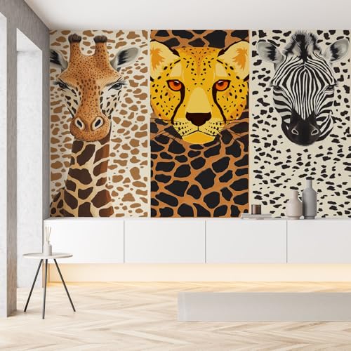 Leopardenmuster Zebramuster Giraffen Wildtier Fototapete Tapete Savanne Tier Spleißen Selbstklebende Tapeten 150x105 cm 3D Wandtapete Panorama Wallpaper Wanddeko Wohnzimmer Kinderzimmer Dekoration Leopardenmuster Zebramuster Giraffen Wildtier Fototapete Tapete Savanne Tier Spleißen Selbstklebende Tapeten 150x105 cm 3D Wandtapete Panorama Wallpaper Wanddeko Wohnzimmer Kinderzimmer Dekoration von Pggong
